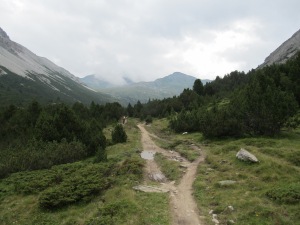 Trail to Costainas Pass, Switzerland. 